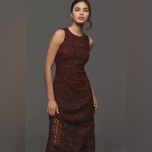 Elegant Brown Lace Dress
